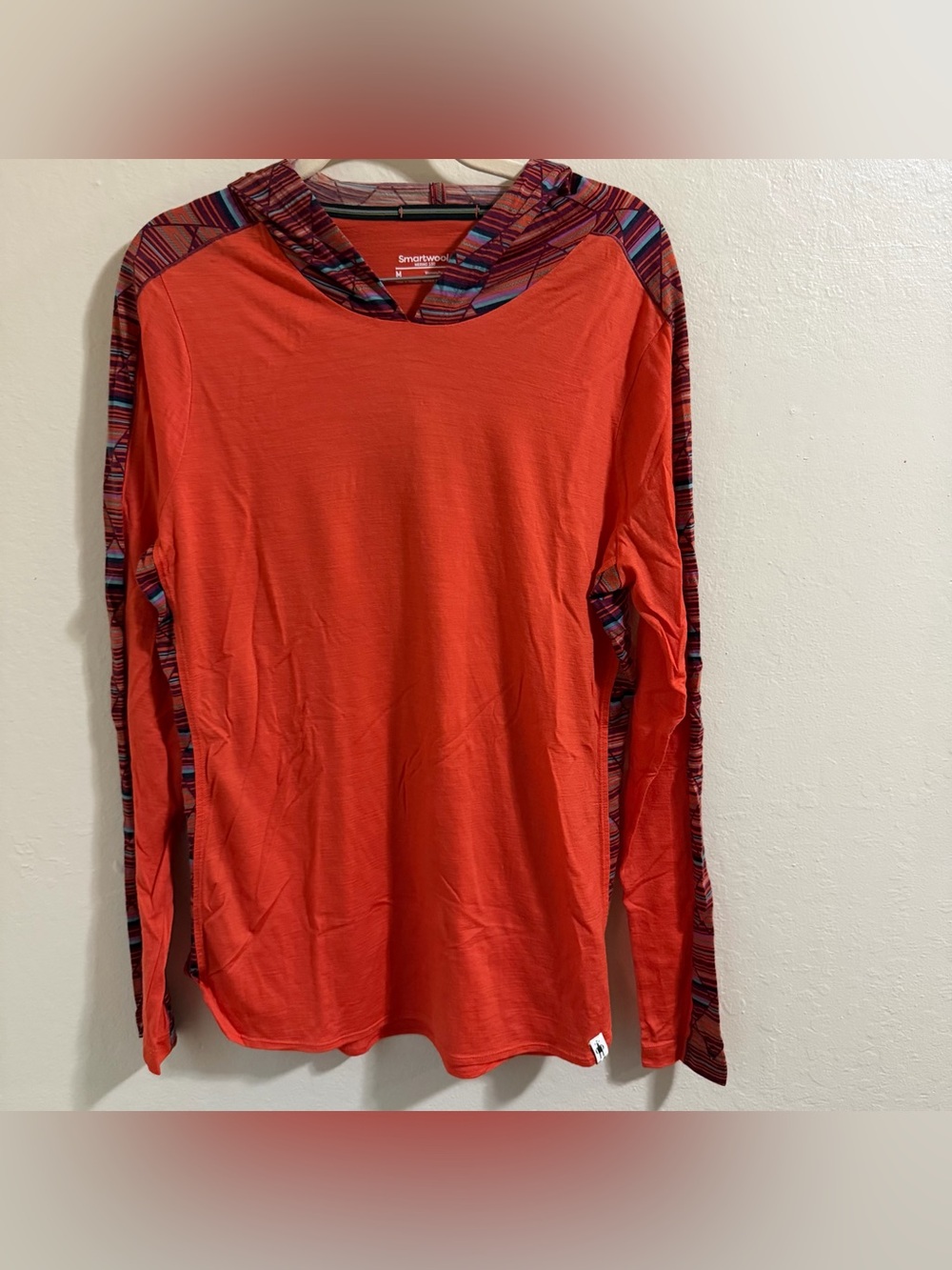 Smartwool Merino 150 Hooded Long Sleeve Women’s M Orange Wool Hiking Activewear - Picture 3 of 11